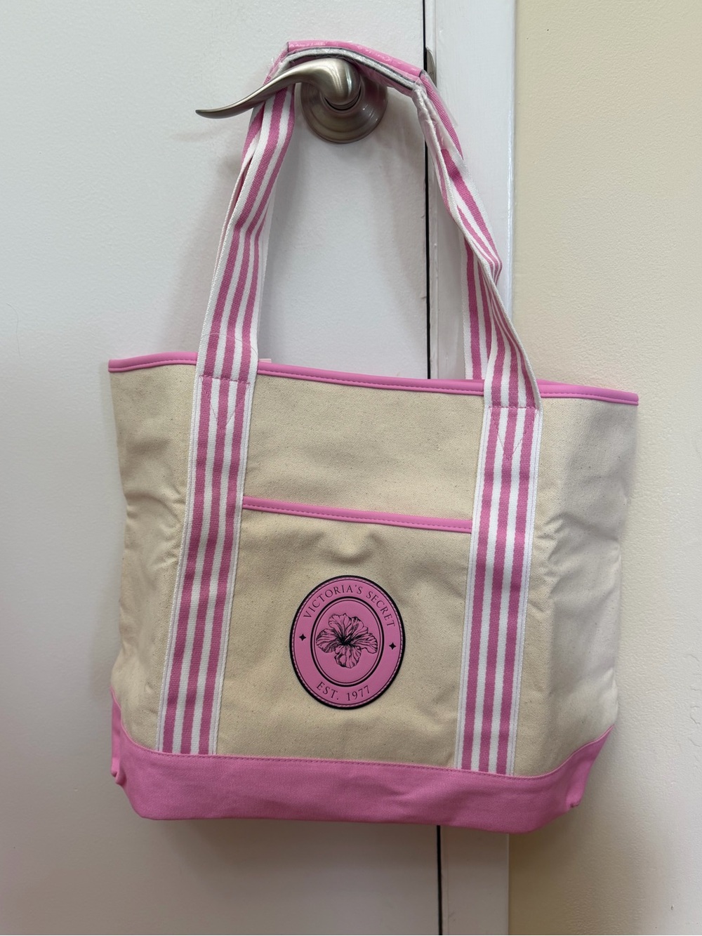 Victorias Secret Pink Canvas Tote Bag